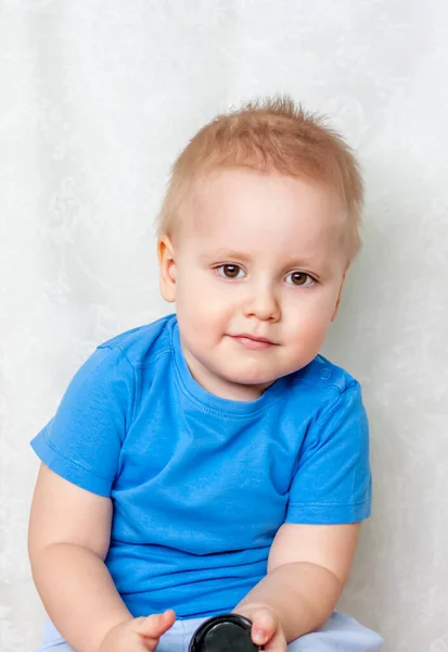 Portrait Boy Child Emotions Emotionally Beautifully Expressive Look — Stock Photo, Image