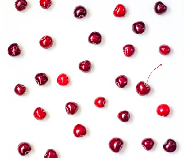 Sweet cherries. Red cherries, ripe berries on a white background.