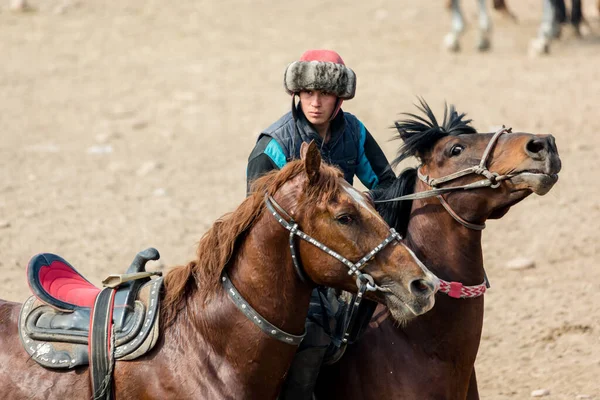 Uzbequistão Parkent 2019 Ulak Kupkari Buzkashi Competição Tradicional Equitação Uzbequistão — Fotografia de Stock