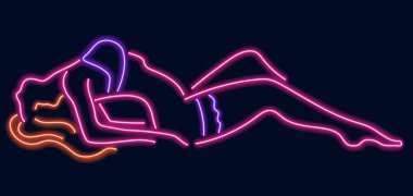 Neon kız silüeti