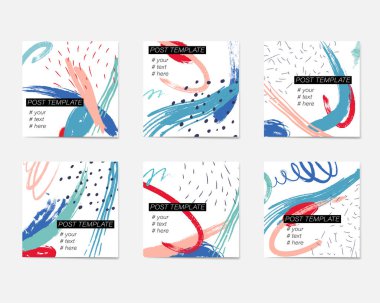 Sosyal medya mesaj şablonları için büyük bir set. Kişisel ve iş hesapları için.