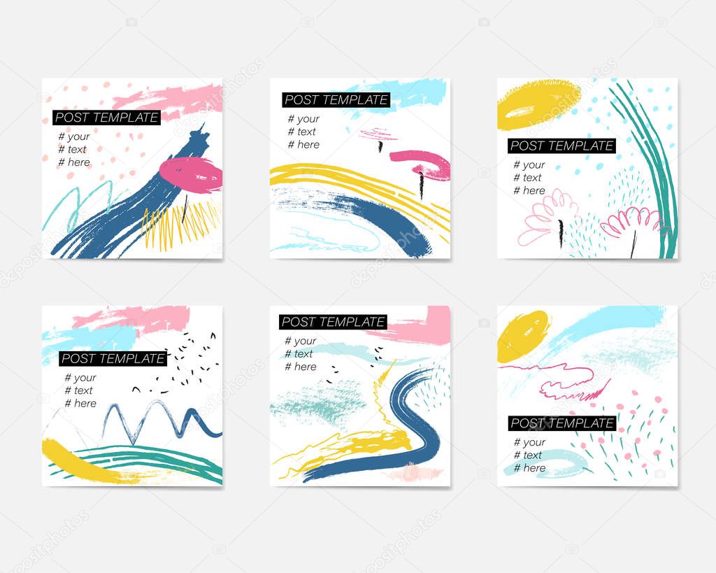 A large set for social media post templates. For personal and business accounts.