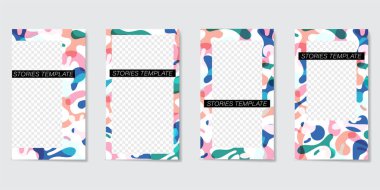 Hikayeler ve akarsu için parlak düzenlenebilir şablon.
