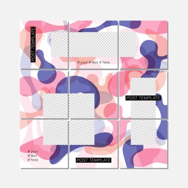 Sosyal medya mesaj şablonları için şablon büyük moda düzenlenebilir bulmaca.