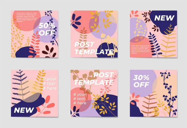 Sosyal medya bir dizi yazı şablonları. Kişisel ve iş hesapları için.