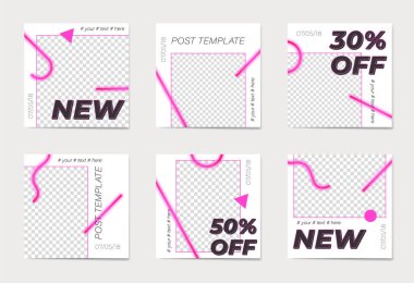 Sosyal medya bir dizi yazı şablonları. Kişisel ve iş hesapları için.