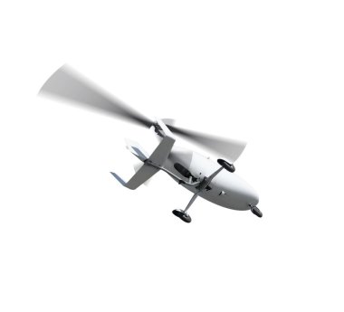 Autogyro uçuş dönen pervaneler. İzole ower beyaz arka plan 