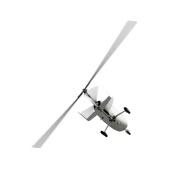 Kreisel Flug Mit Rotierenden Propellern Isoliert Auf Weißem Hintergrund — Stockfoto