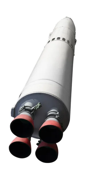 Une Fusée Spatiale Multi Étages Isolé Sur Fond Blanc — Photo