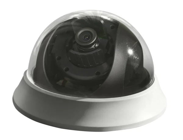 View Side Spherical Security Camera Transparent Protective Cover Isolated White — Stock Photo, Image