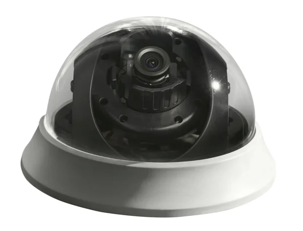 View Side Spherical Security Camera Transparent Protective Cover Isolated White — Stock Photo, Image