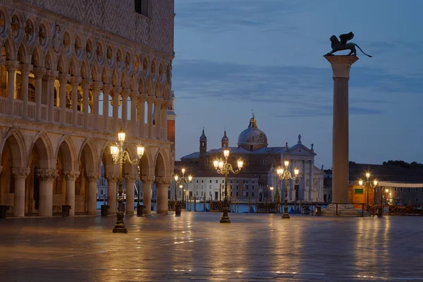San Marco Meydanı Aslan Sütun San Giorgio Maggiore Bazilikası Kimse — Stok fotoğraf