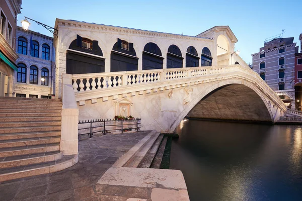 Canal Grande Rialto Bridge Ráno Nikdo Benátky Itálie — Stock fotografie
