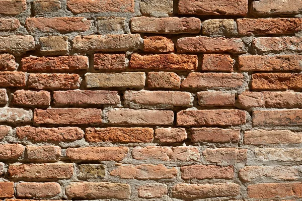 Old Red Brick Wall Texture Background Sunlight — Stock Photo, Image