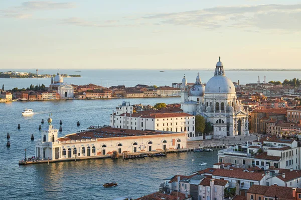 Basílica Santa María Salud Venecia Punta Della Dogana Vista Aérea — Foto de Stock