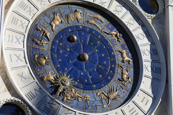 Golden Zodiac Astrological Clock Sunlight Shadow — Stock Photo, Image