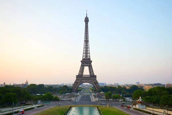 Torre Eiffel Claro Verão Manhã Trocadero Paris França — Fotografia de Stock