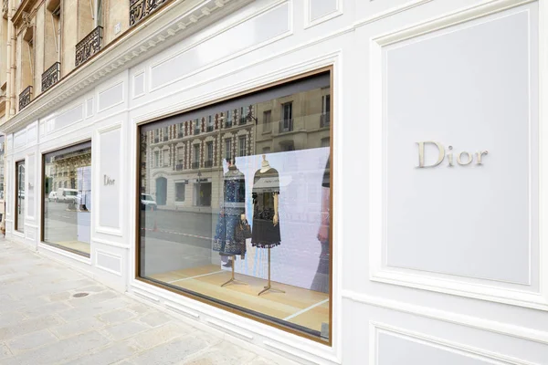 PARIS, FRANCE - JULY 22, 2017: Dior fashion luxury store windows