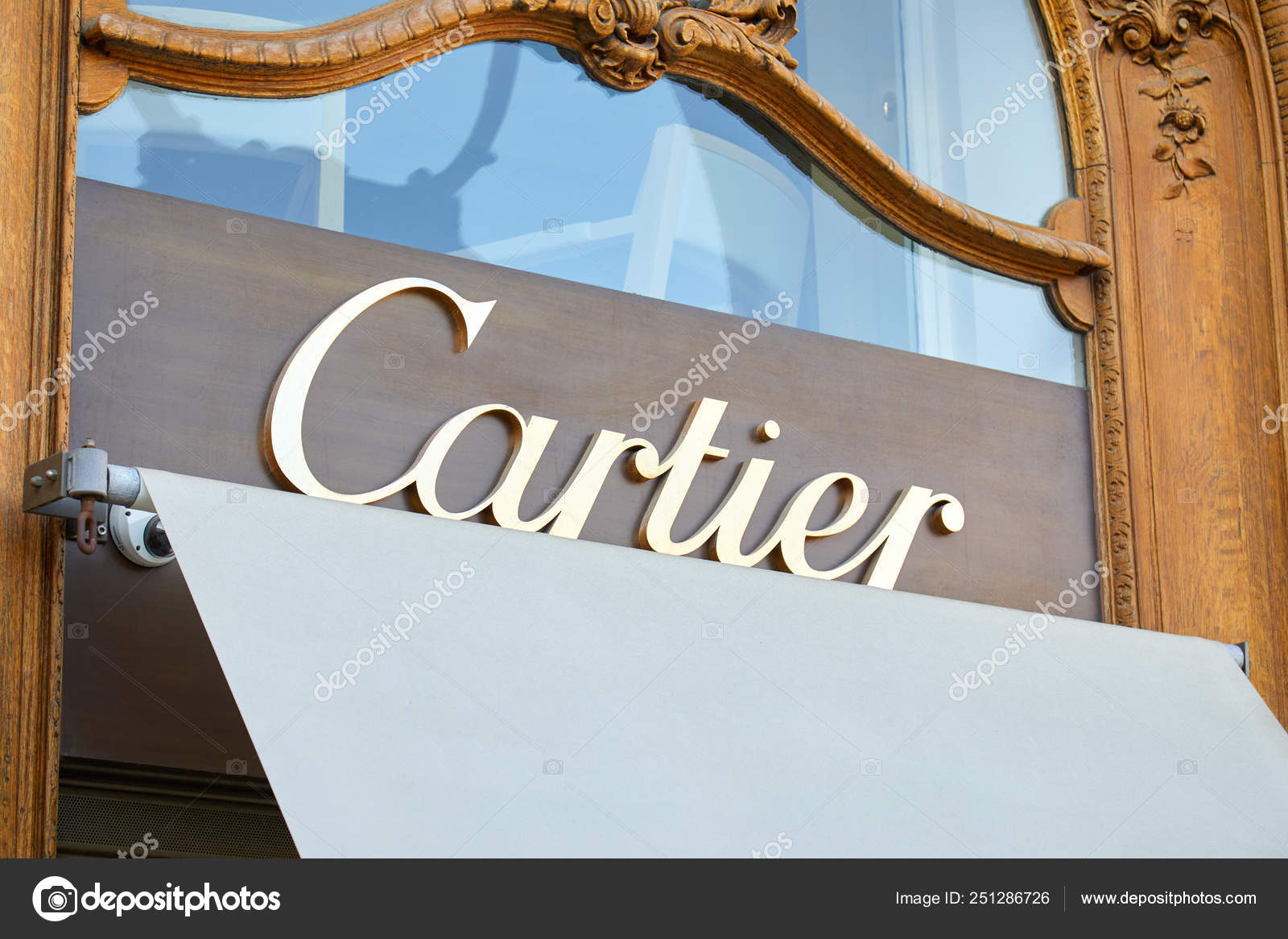 Paris France July 2017 Cartier Luxury Store Sign Place Vendome