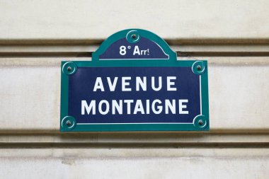 Ünlü caddesi Montainge sokak işareti Paris, Fransa