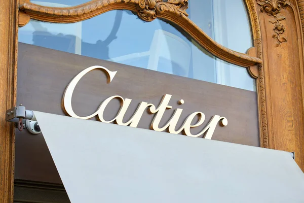 Paris France Juillet 2017 Panneau Cartier Sur Place Vendôme Paris — Photo