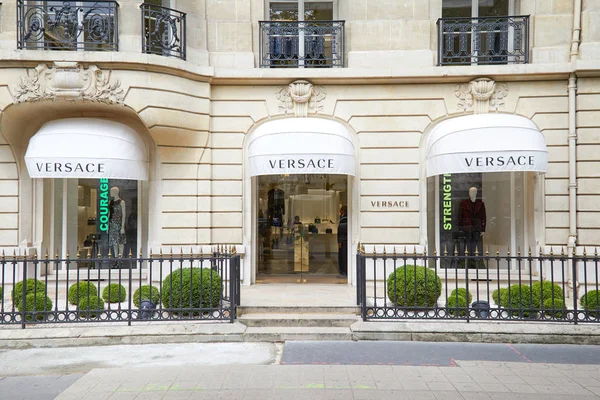 Париж Франція Липня 2017 Versace Моди Розкішні Магазин Проспекті Монтень — стокове фото
