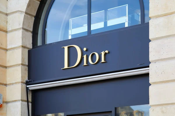 Parijs Frankrijk Juli 2017 Dior Luxe Winkel Sign Place Vendome — Stockfoto