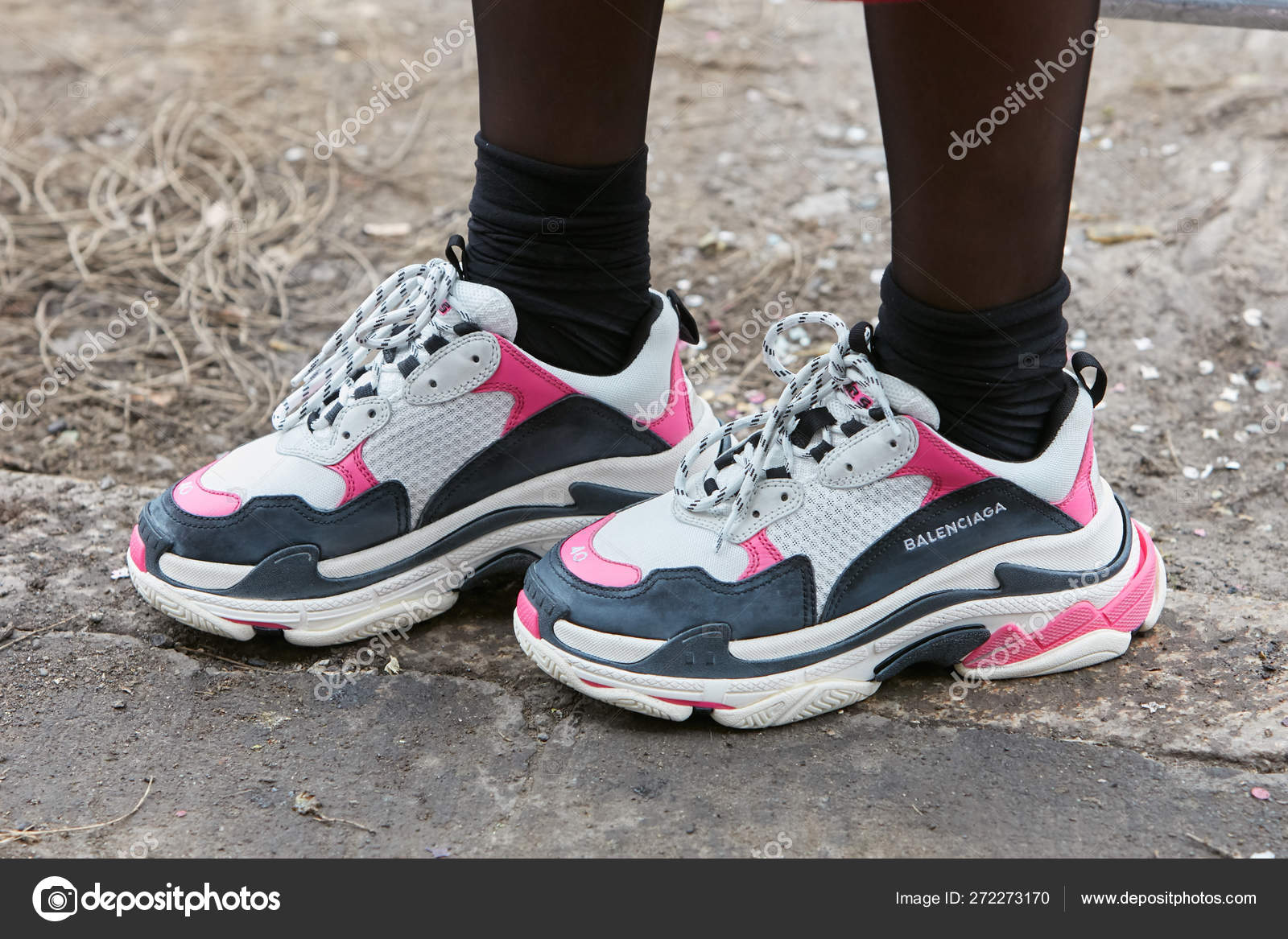 balenciaga pink and white sneakers
