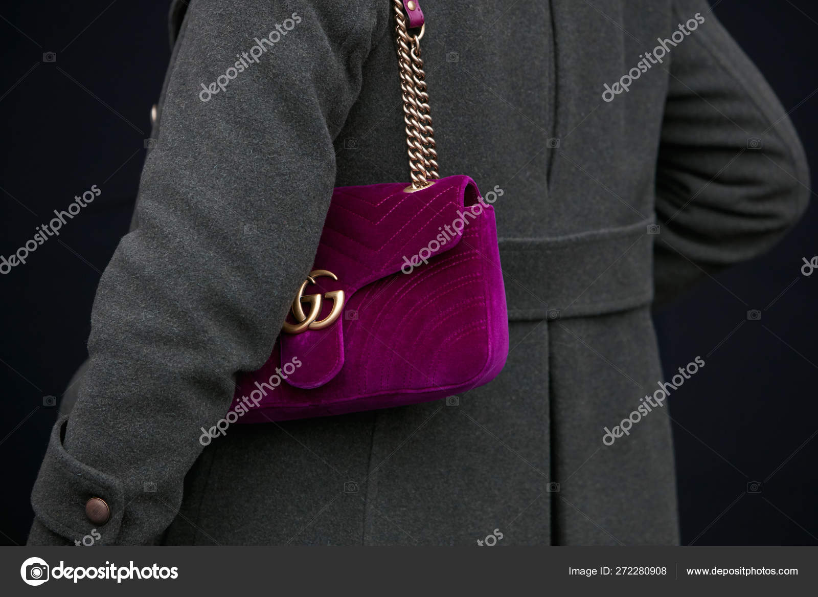 purple velvet gucci bag