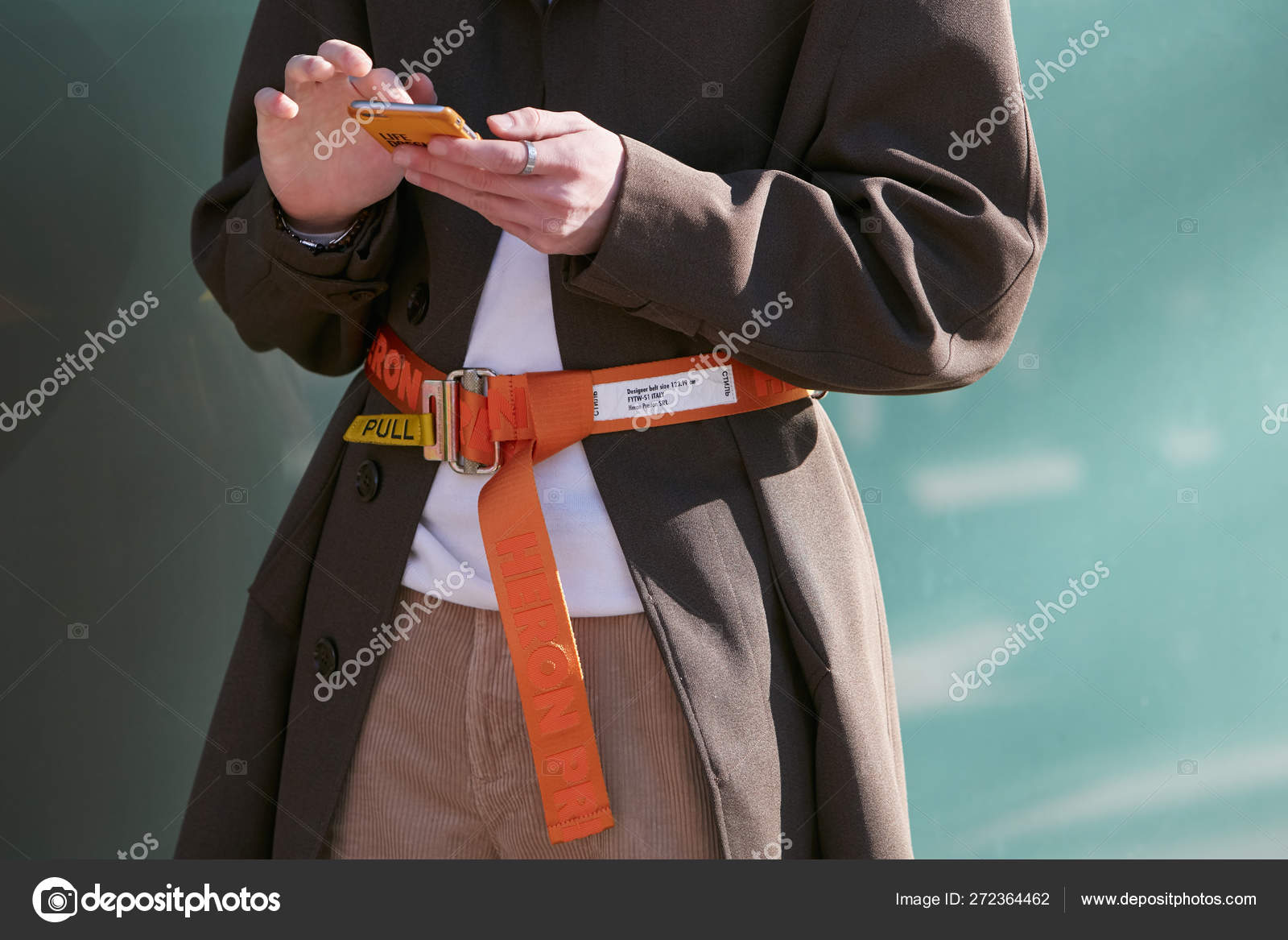 heron preston belt orange