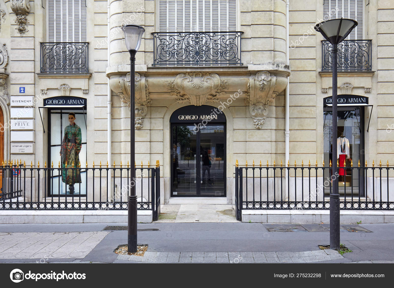 Giorgio Armani fashion luxury store in avenue Montaigne in Paris