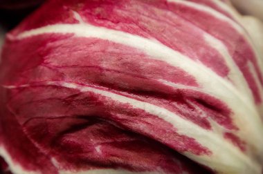 Gevrek taze kırmızı lahana yaprağı Farmer's market yakın çekim