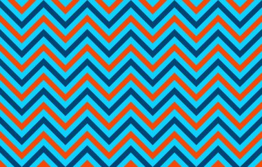 Turuncu, mavi ve açık mavi, grafik kaynak arka plan, tekstil baskı, duvar kağıdı ve geometrik ilham olarak soyut chevron göz hoş çizgileri