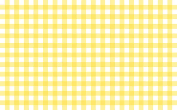 Gingham-like table cloth with banana yellow and white checks. Symmetrical overlapping stripes in a single solid color against white background, similar to a table or a dish cloth, or a picnic napkin