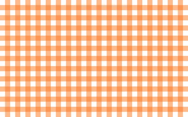 Gingham-like table cloth with pumpkin orange and white checks. Symmetrical overlapping stripes in a single solid color against white background, similar to a table or a dish cloth, or a picnic napkin