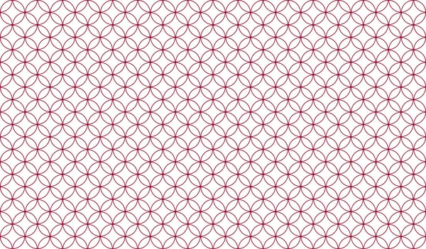 Beyaz arka plan, simetrik tasarım ilham bir arka plan veya dekoratif amaçlı olarak kullanılan hoş, optik desen oluşturan örtüşen ince kırmızı daireler soyut dikişsiz desen