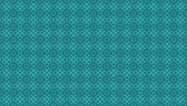 Teal mavi arka plan üzerinde üst üste binen sekizgen doğrusal ve iki boyutlu şekiller ile soyut geometrik arka plan. Simetrik bir dekor unsuru oluşturan çokgen dikişsiz desen ilham.