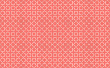 Zellige veya mozaik olarak bilinen Fas çini, simetrik bir dekor unsuru oluşturan dikişsiz desen ilham esinlenerek mercan pembearka plan üzerinde beyaz aksan ile Yıldız ve çapraz kiremit gibi tasarım