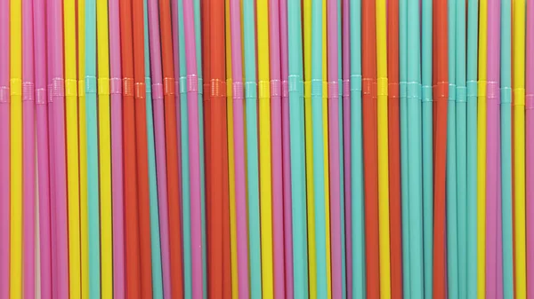 Antecedentes Palhinhas Coloridas Plástico Uso Único — Fotografia de Stock