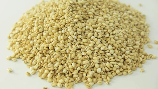 Pila Cebada Cruda Con Casco Eliminado Producto Cereales Integrales Con — Foto de Stock