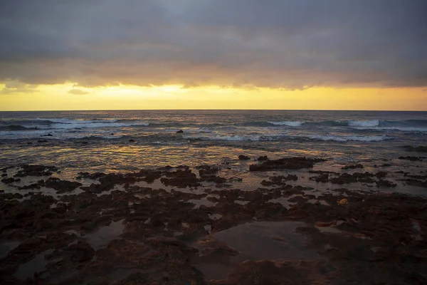 Tropische Zonsopgang Boven Kalkstenen Kusten Van Medano Tenerife Canarische Eilanden — Stockfoto