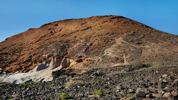 Erodálódott Vulkáni Kúp Ismert Montana Amarilla Nyers Badlands Népszerű Túra — Stock Fotó