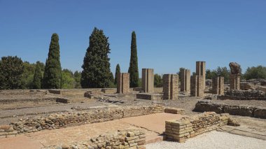 Domus de la Exedra harabeleri, Italica arkeolojik topluluğunun bir parçası, Roma İmparatorluğu'nda stratejik bir rolü olan şehir, İmparatortrajan ve Hadrian doğum yeri, Santiponce, Seville, İspanya