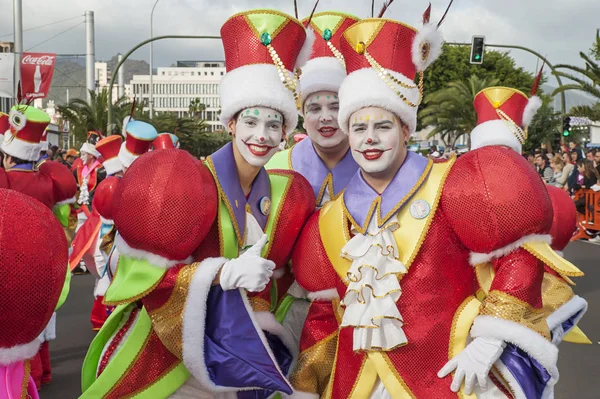 Carnaval Santa Cruz Tenerife Ilhas Canárias Espanha Fevereiro 2015 Participantes — Fotografia de Stock