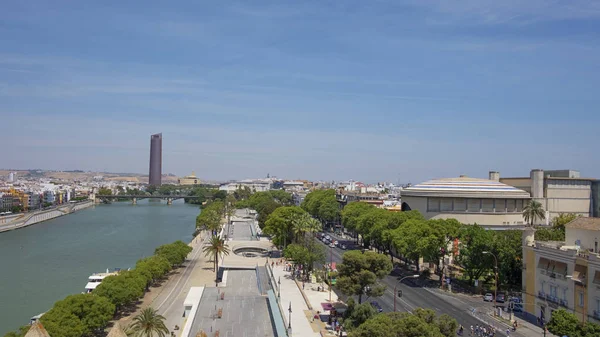 Sevilla Spanje Juni 2019 Panoramisch Uitzicht Stad Vanaf Militaire Uitkijktoren — Stockfoto