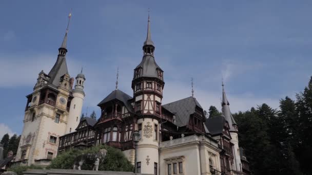Peles Castle Sinaia Prahova Country Romania July 2019 View Facade — Video