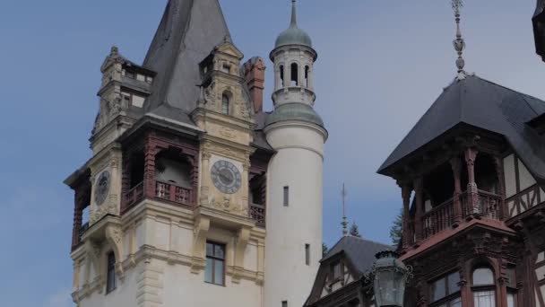 Castelo Peles Sinaia País Prahova Romênia Julho 2019 Majestoso Castelo — Vídeo de Stock
