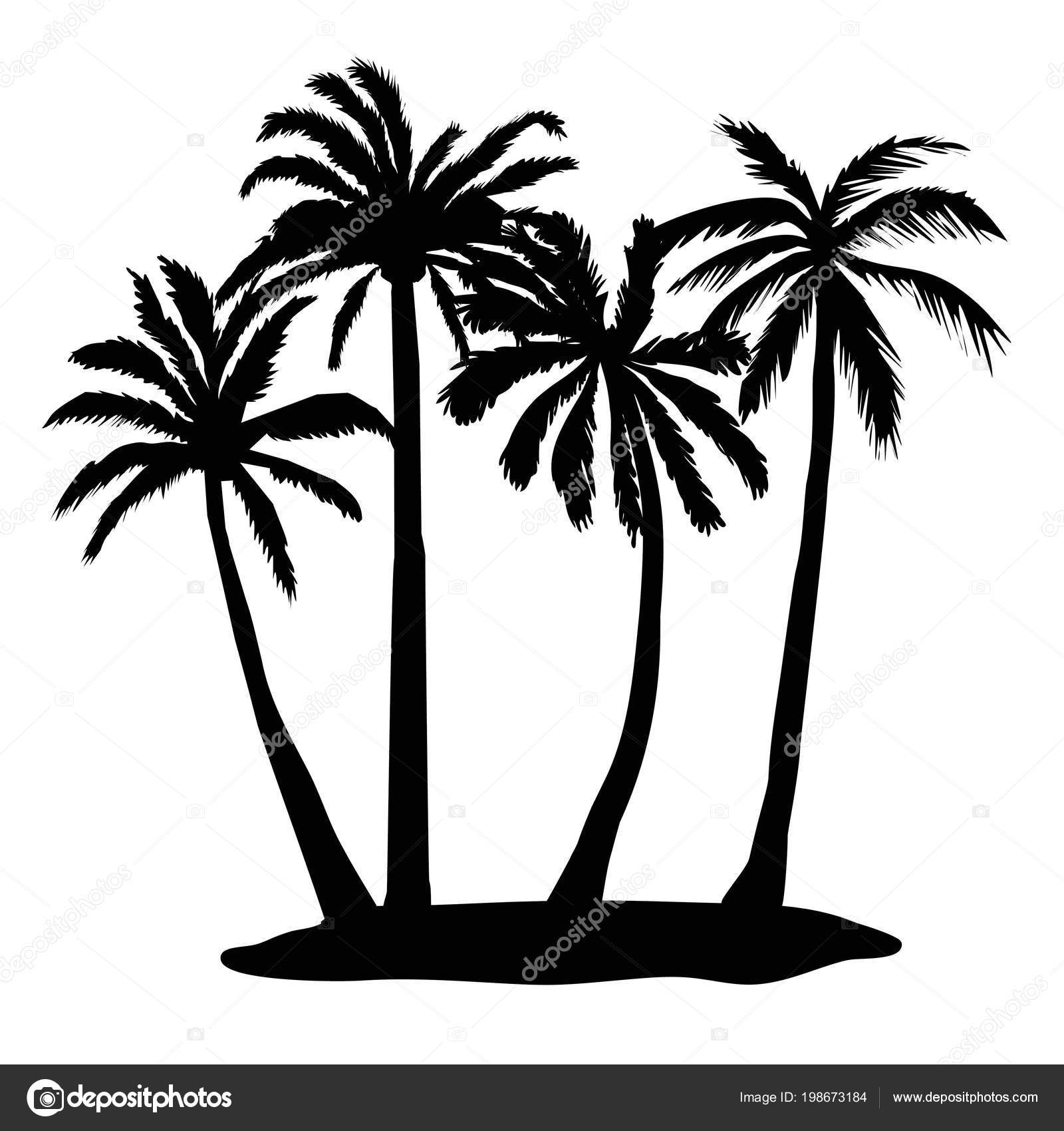 孤立的黑色矢量单棕榈树剪影图标图库矢量图©89534886399@mail.ru 198673184, image size:1600x1700