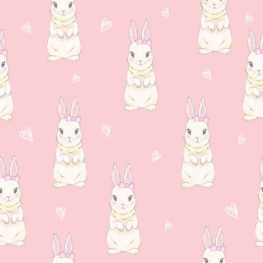 Çizgi film tavşancığıyla kusursuz desen. Bebek deseni.