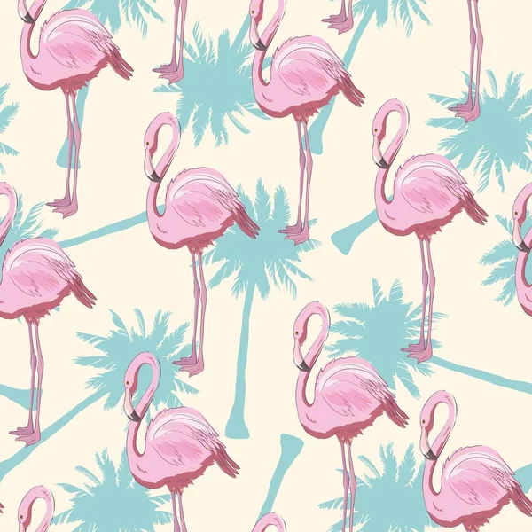 Flamingo vzor bezešvé vektorové ilustrace — Stockový vektor